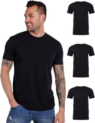 INTO THE AM IMens T Shirt - Short Sleeve Crew Neck Soft Fitted Tees Fresh Classic Tshirt